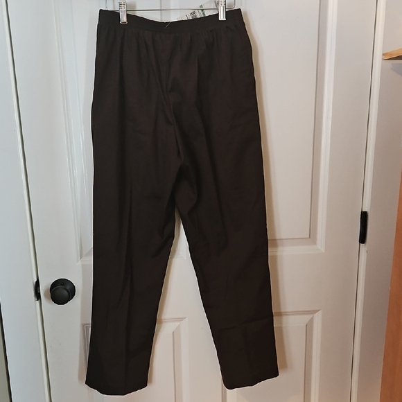 Alfred Dunner 8 Short Dark Brown Elastic Waist Pocketed Pants NWT - Picture 6 of 9